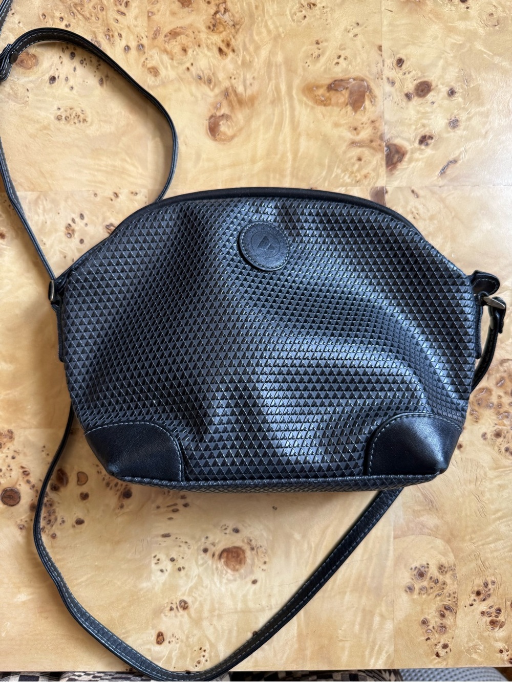 Liz Claiborne Black Textured Crossbody Bag
